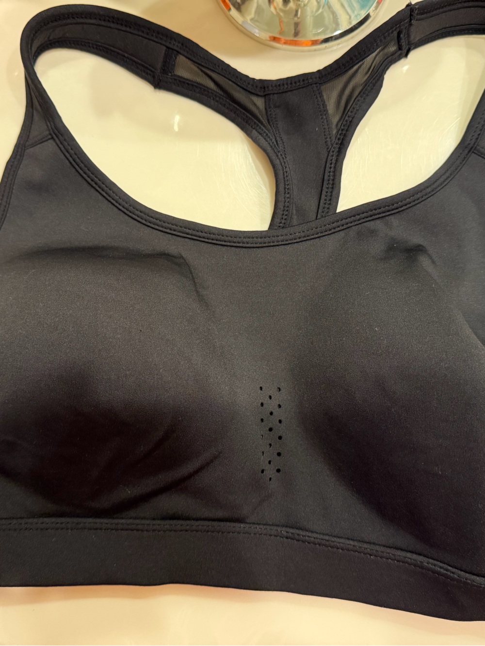 Avia Black Racerback Sports Bra with Molded Cups